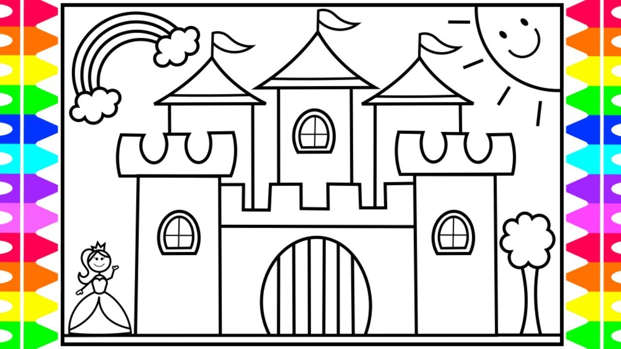 How To Draw A Castle Easy Slowly Step By Step For Kids