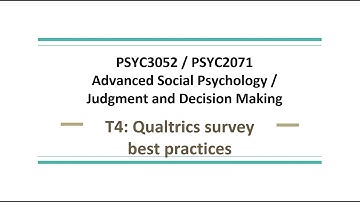 Using Qualtrics | 4th tutorial lecture in PSYC3052/2071 | Kristy Chow