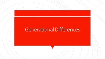 Generational Differences Lecture Agenda - Training & Development Lecture 1 Part 1