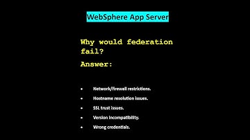 WebSphere Interview Question: Why would federation fail? #jboss #webserver #websphere #weblogic