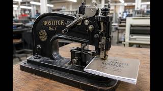 ASMR Stitching magazine spines with a vintage print shop machine