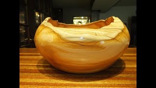 Yew Natural Edge Bowl  Wood Turning