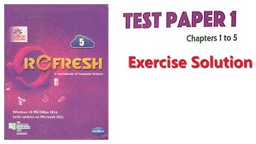 Test Paper-1 l Ch-1 to 5 l Refresh (Rise Series) Navneet l Std-5th