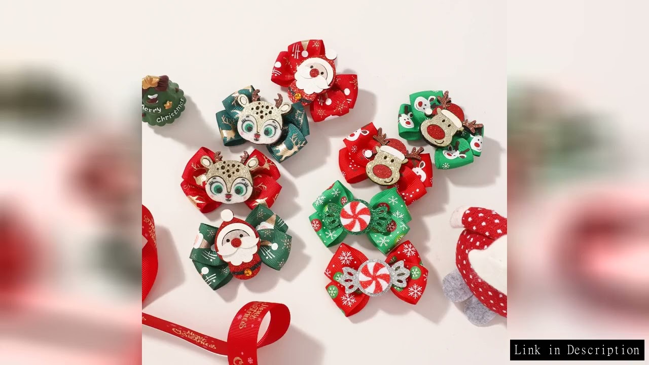 4pcs/set Baby Girl Christmas Party Hair Clips Shiny Santa Deer Decorations Hairpin Kids Headwear Hai