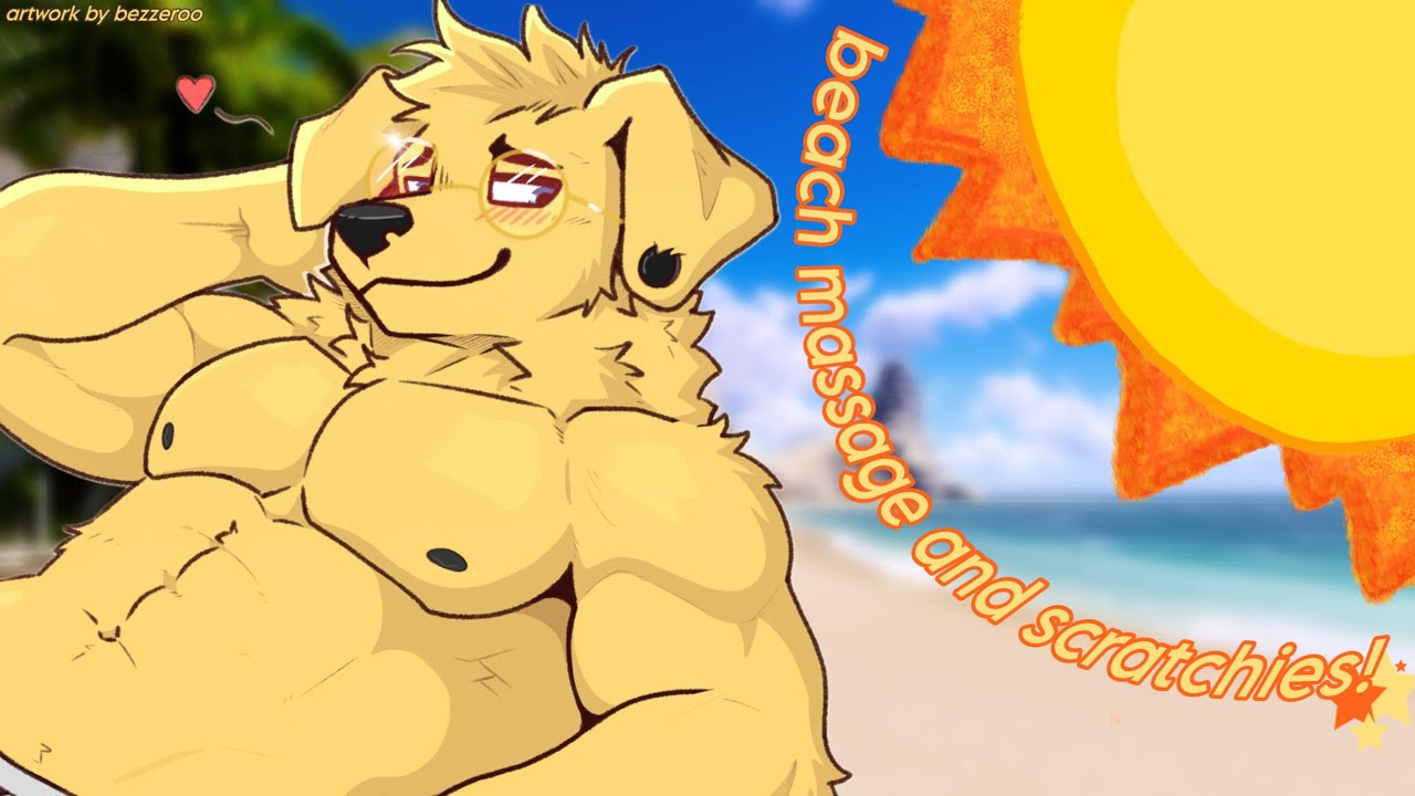 [m/m] local furry cutie gives you a massage at the beach! (summer vibes ☀️ 🏝️)