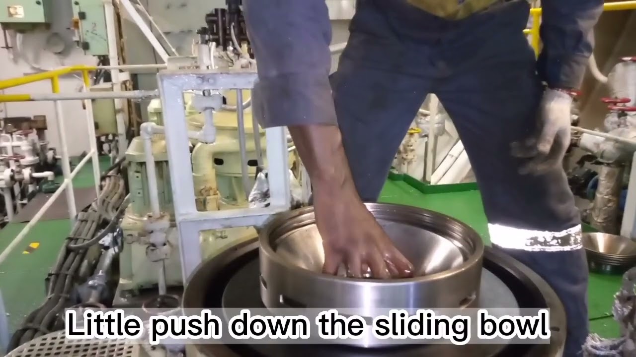 Clean the bowl. Alfa Laval purifier.