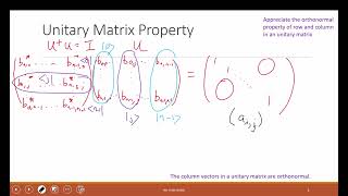 L8A - Unitary Matrix and Transformation Matrix