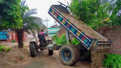 Sand Unloading Digital Facility by Hydrolic Tractor systems | Sonalika Tractor | Tractor video | JCB
