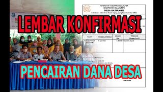 Format Lembar Konfirmasi Pencairan Dana Desa