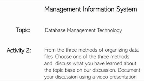 Indexed Sequential File Organization Discussion | Activity 2