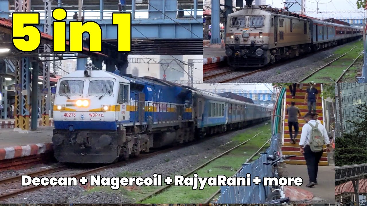 5 in 1 | Evening Railfanning with Deccan, Nagercoil and Rajya Rani ...