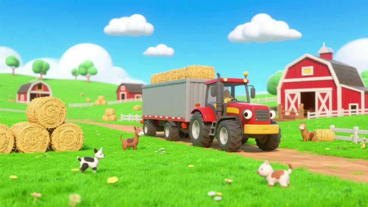 Tractor Trailer Farm Adventure | Educational Kids Song & Nursery Rhyme