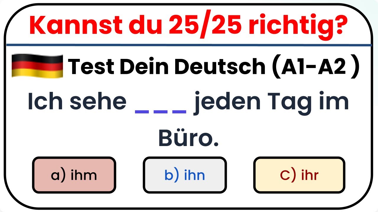 Ihn, Ihm, Sie, Ihr, Es – German Pronouns Quiz (A1–A2)