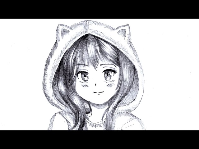 How to Draw an Anime Girl with Hoodie Crop Top | Anime Girl Drawing with  Colored Pencils - YouTube