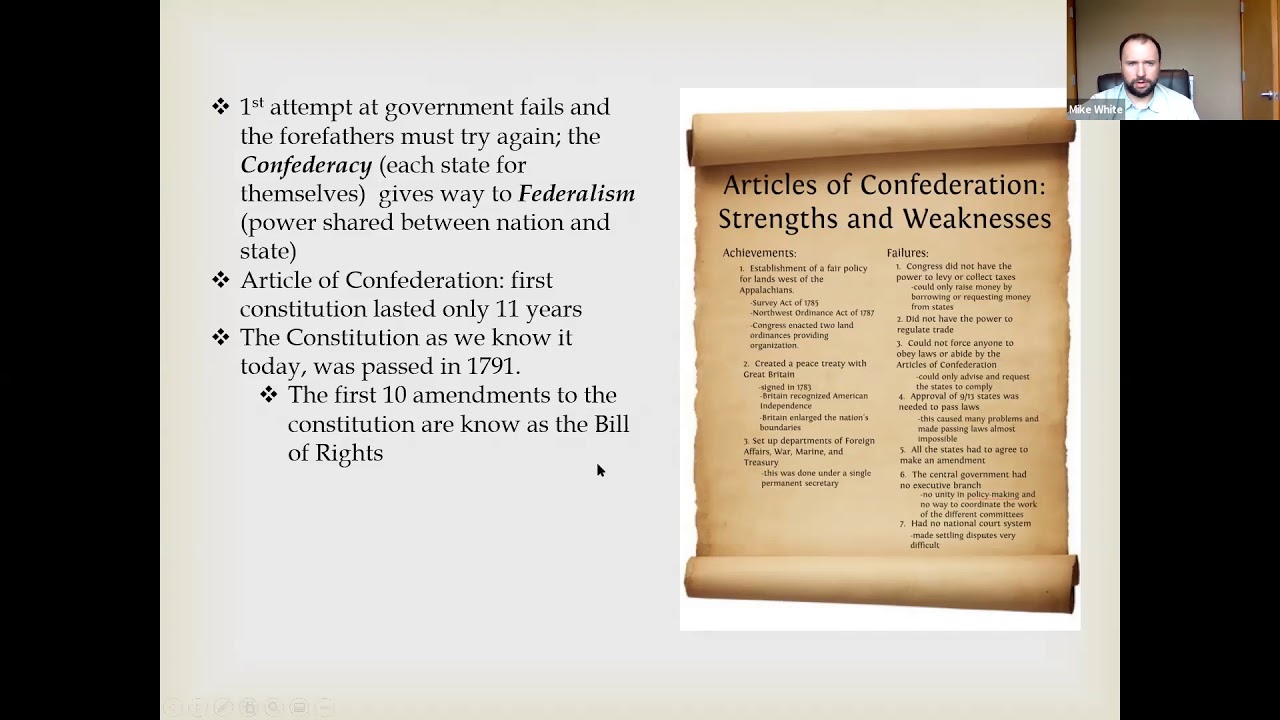 Social Studies Class 4.14.2020 The U.S. Constitution