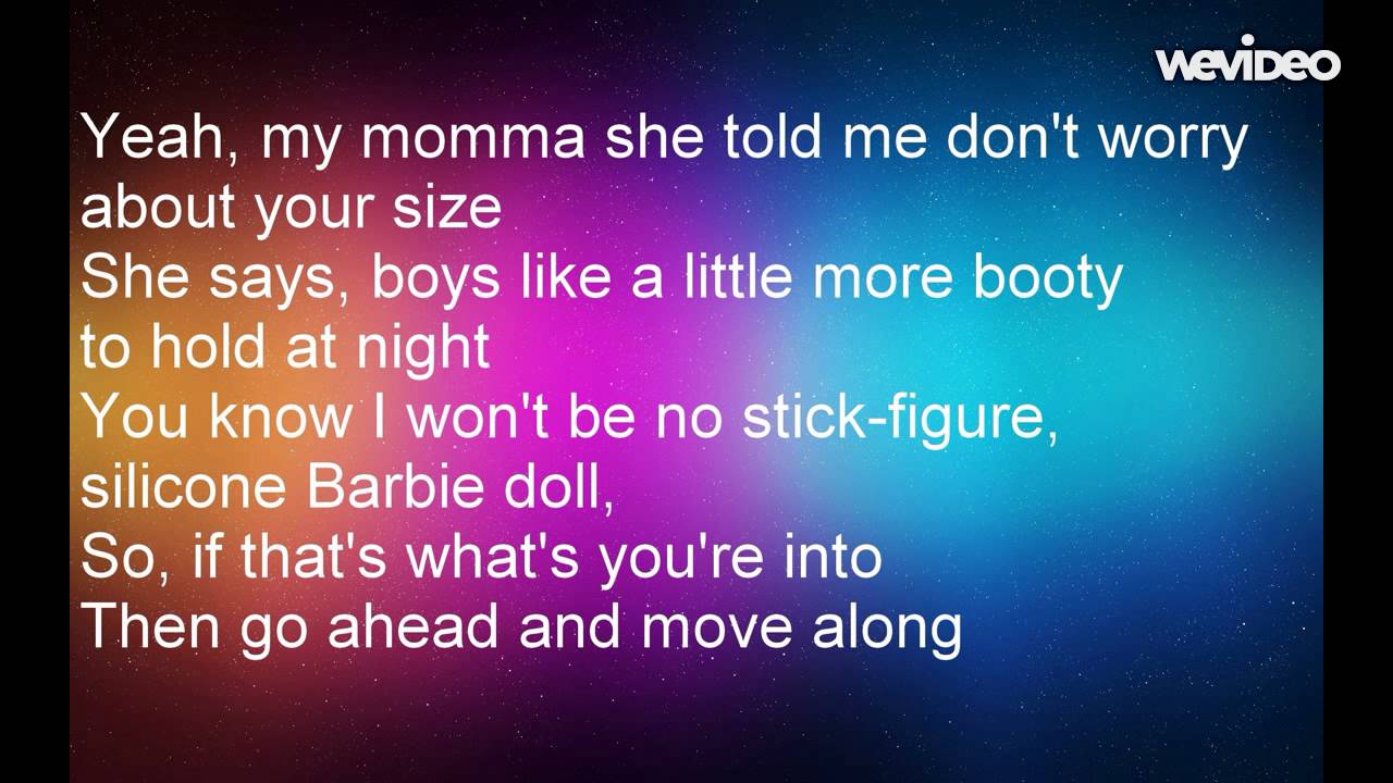 Meghan trainor all about that bass lyrics youtube