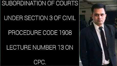 Section 3  of CPC Subordination of Courts Lecture no. 13