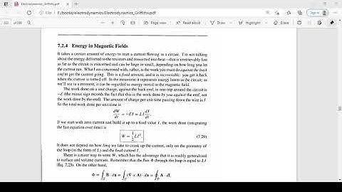 ENERGY IN MAGNETIC FIELDS//ELECTRODYNAMICS//GRIFFITHS