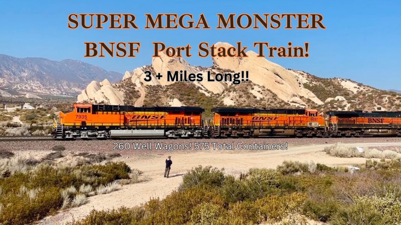 SUPER MEGA MONSTER Stack Train! 3+ Miles Long!! 260 Wagons! 575 ...