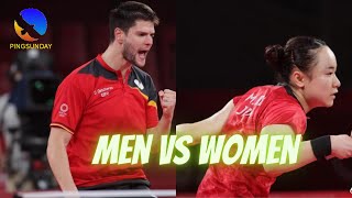 Dimitrij Ovtcharov vs Mima Ito (Men vs Women table tennis)