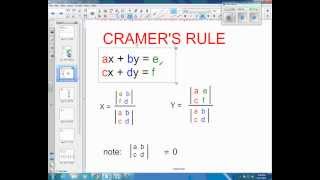 Algebra 2 4 6a cramer's rule where did it come from