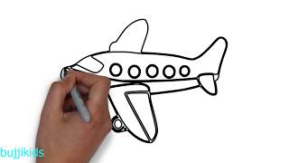 How to Draw an Aeroplane for Kids | Plane Drawing Easy