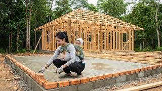 Download Lagu The Journey Of A Young Mother Building Wooden House in the Green Forest | From Start to Finish MP3