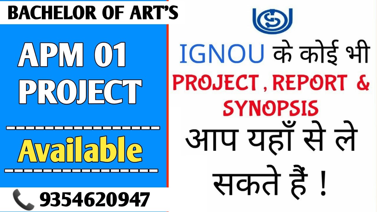 APM 01 Ignou Project / Ignou BA Project submission / APM 01 Project Work