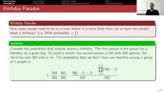 Birthday Paradox and Hash Collisions