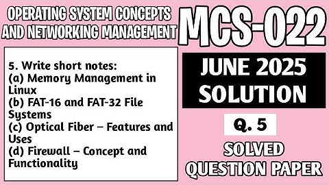 P8- Q. 5 | MCS 022 June 2025 Solution | MCS022 Solved Question Paper | Mcs22 Important Question