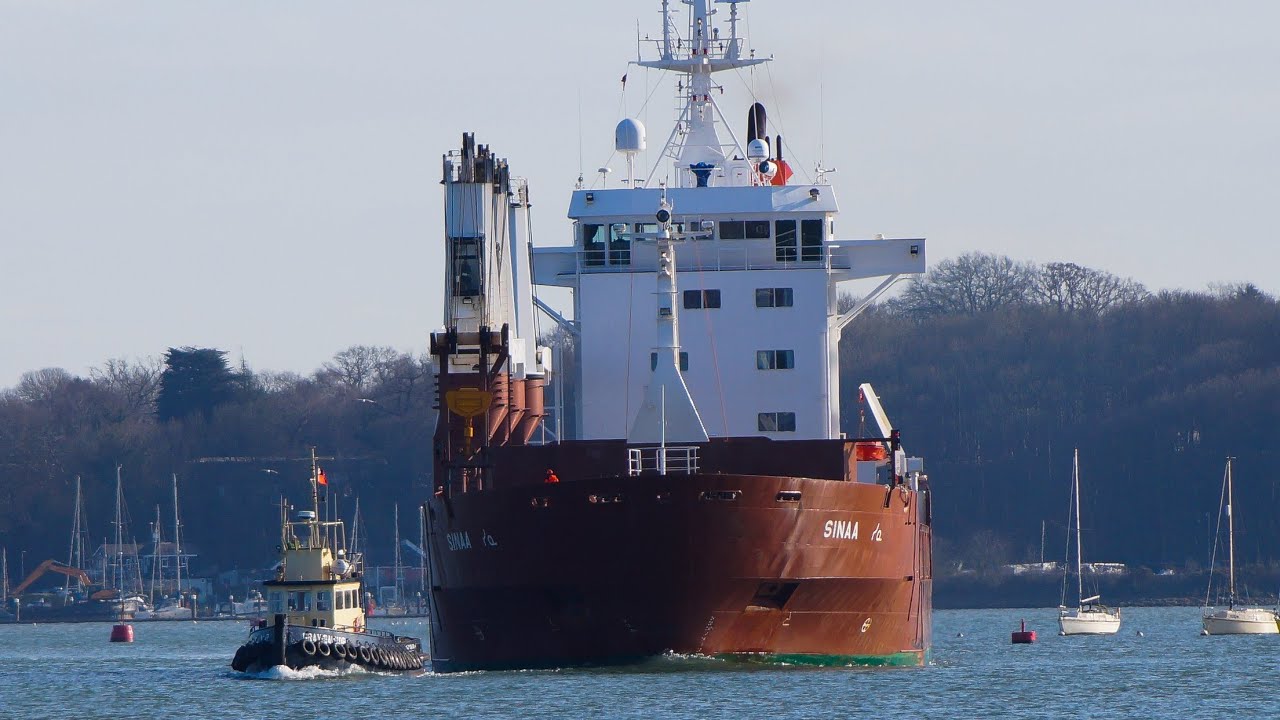 General cargo ship SINAA inbound for the port of ipswich - 9th february ...