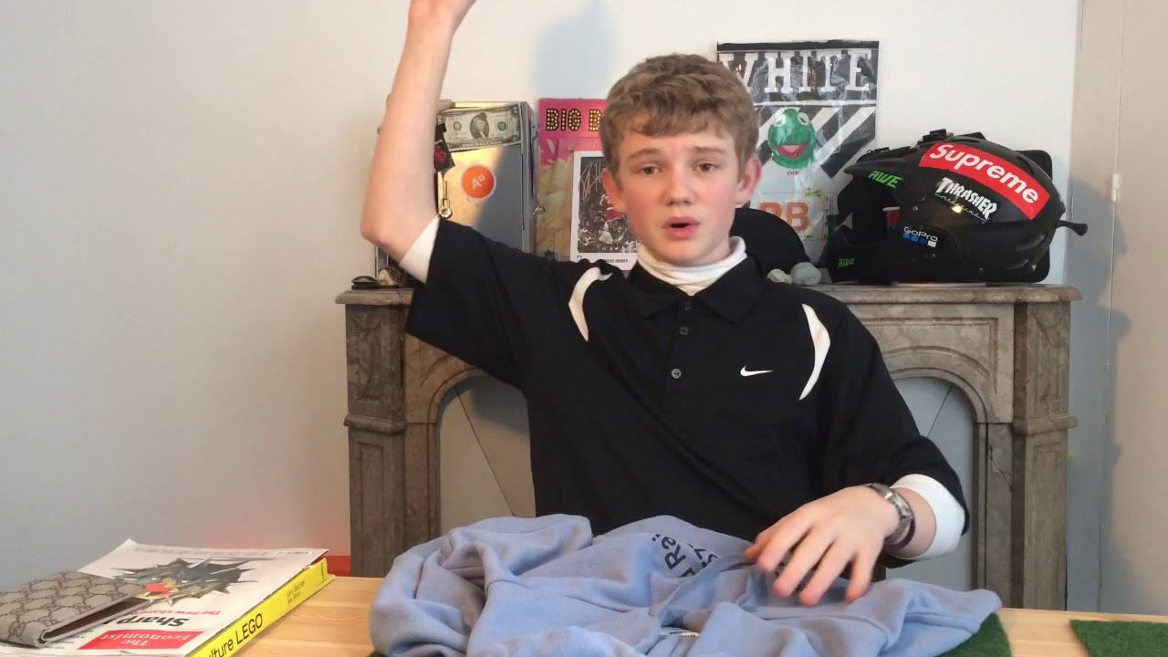 Black and Yellow Off—White belt and Vetements hoodie