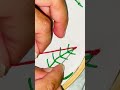 Make a beautiful leave design with frenchknot flower #flowerdesign #frenchknotstitch #viralshorts