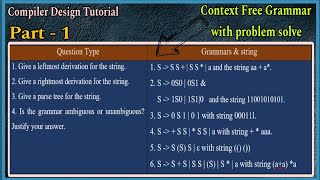 Context Free Grammar Bangla || CFG problem solve  || Compiler Design || CFG - 1 || Part - 1