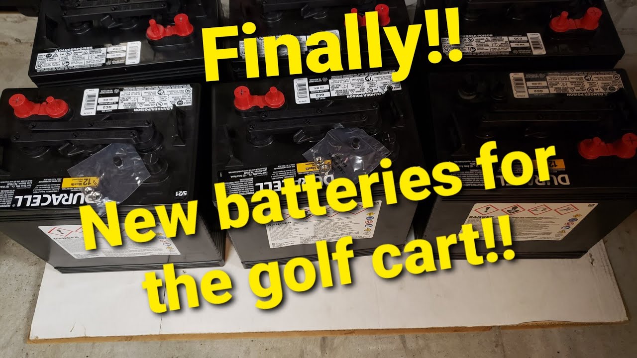 Replacing the batteries in the EzGo golf cart - YouTube