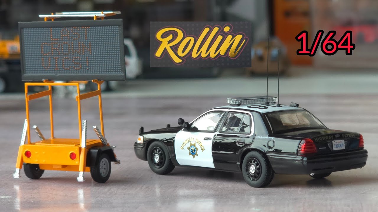Rollin 1/64 パトカー ミニカー モデルカー Diecast Highway Patrol Police car set. Rollin 1/64 scale Diecast