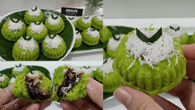 Klepon Lava Cake yang lezat dengan isi gula merah cair dan lapisan cokelat yang meleleh, siap dinikmati