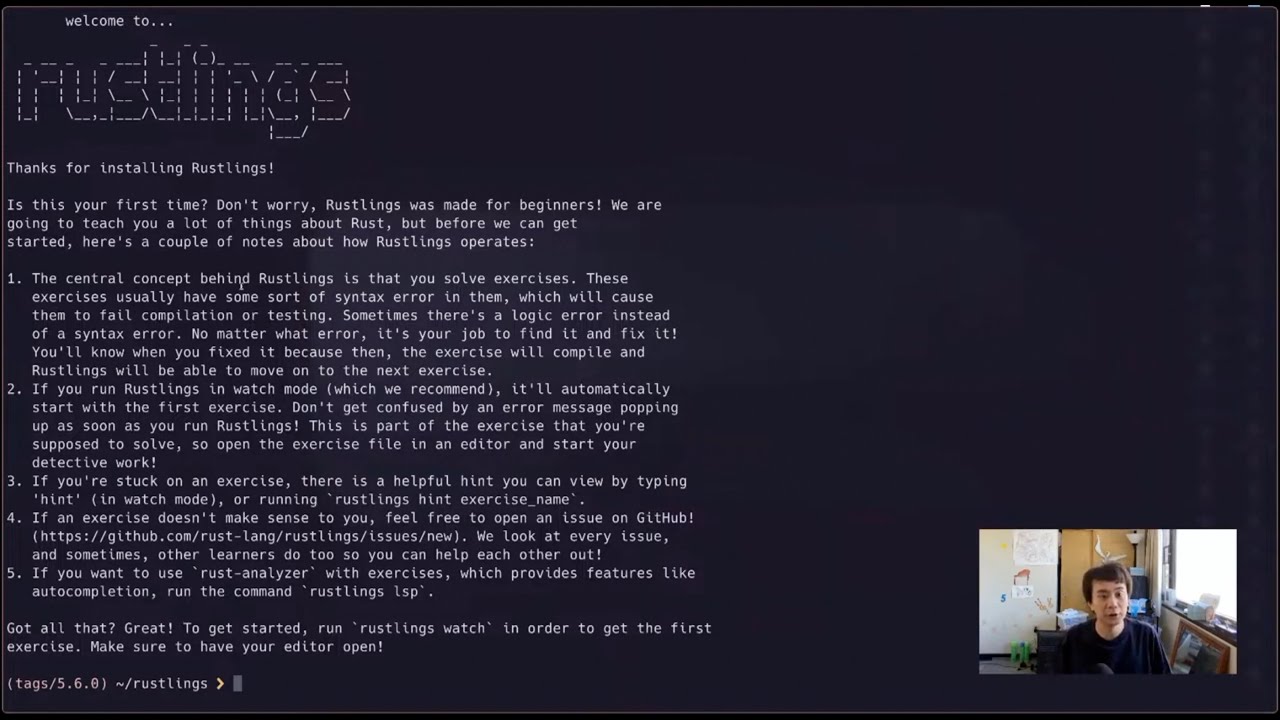 Rustlings (part1) : Rust さんぽ 入門学習用練習問題 - YouTube