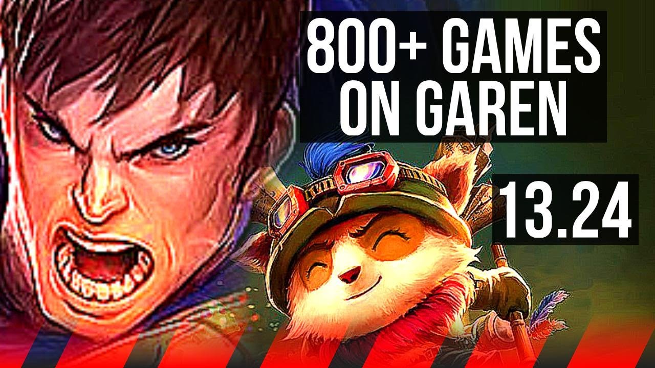 GAREN vs TEEMO (TOP) | 5/1/6, 1.9M mastery, 800+ games, Rank 12 Garen | KR Master | 13.24