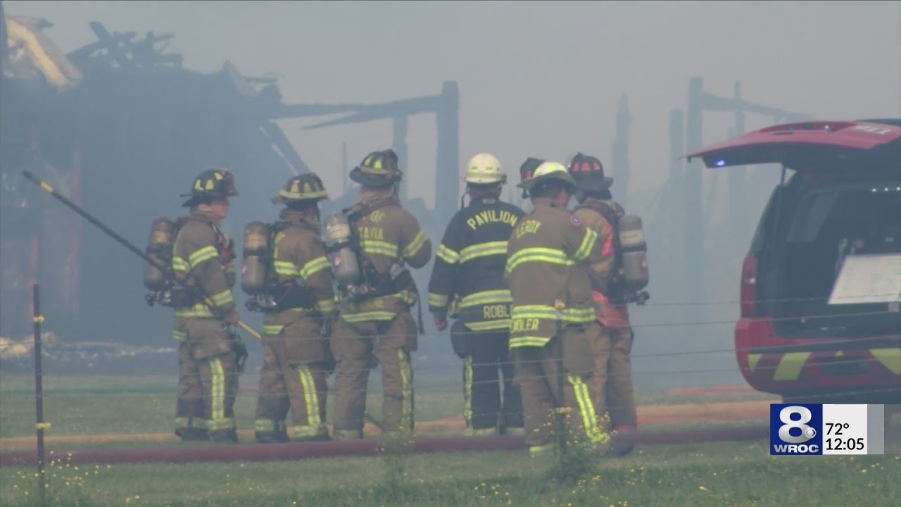House a total loss after large barn fire in LeRoy — June 14, 2021 YouTube