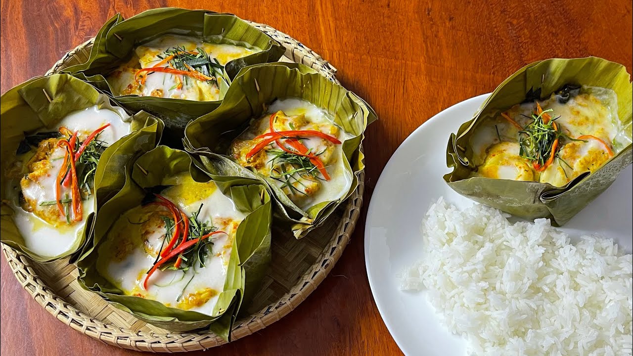 របៀបធ្វើម្ហូបខ្មែរ ហហ្មុកសាច់ត្រី (អាម៉ុកសាច់ត្រី​)|| How to make traditional Khmer food 