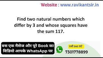 Find two natural numbers which differe by 3 and whose squres have the sum 117.