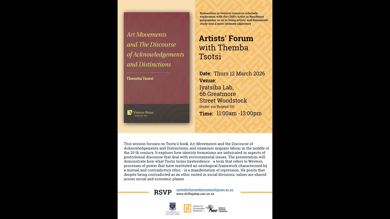 Humanities In Session | Themba Tsotsi: Artists' Forum | 12 March 2026