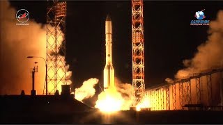 Proton Blasts Off with Amazonas 5 TV / Internet Satellite
Video Credit: Roscosmos/Tsenki
Launch Updates: http://spaceflight101.com/proton-amazonas-5/
Russias Proton rocket blasted off from Site 200/39 at the Baikonur Cosmodrome on Monday, September 11, 2017 at 19:23:41 UTC. Carrying the Amazonas 5 TV & Internet Satellite, Proton-M carried out a typical ascent mission, deploying the Briz-M upper stage onto a sub-orbital trajectory for a five-burn, nine-hour ascent mission into Geostationary Orbit. The 5,900-Kilogram satellite separated nine hours and 12 minutes after launch, beginning its planned 15-year mission serving South and Central America. It was the third Proton launch of 2017 and the 95th commercial Proton launch under the auspices of International Launch Services. Proton Blasts Off with Amazonas 5 TV / Internet Satellite