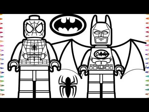 Lego Marvel Batman Homem Aranha Jogos de Pintar crianças Desenhos Video  infantil Videos for kids 