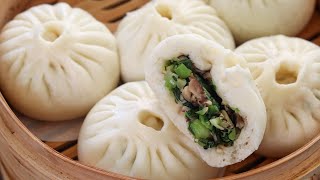 香菇菜包子  掌握这几点  个个白净松软不塌陷 Mushroom and Vegetable Steamed Buns