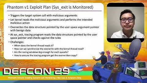 DEF CON 29 - Rex Guo, Junyuan Zeng - Phantom Attack: Evading System Call Monitoring