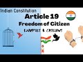 Article 19  fundamental rights  freedom of citizens  indian constitution  examples  caselaw