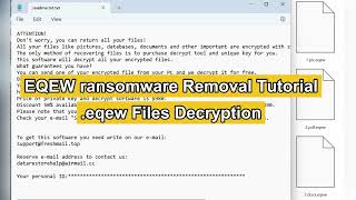How To Remove Eqew Ransomware? Eqew Files Recovery Guide