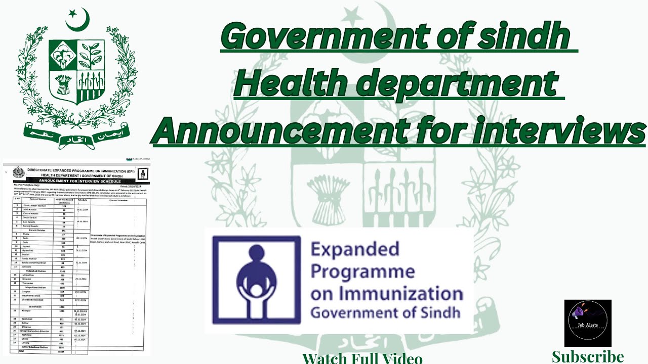 Health Department Interviews | Expended Program Immunization Interview